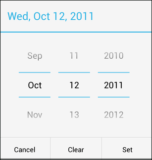 Date control on Android Chrome